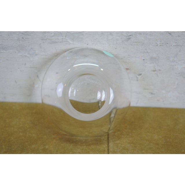 Glass Late 20th Century Modern Tiffany & Co. Clear Crystal Harmony Centerpiece Serving Bowl With Original Box For Sale - Image 7 of 12