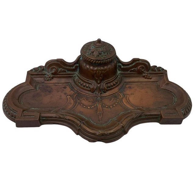Art Nouveau French Bronze Desk Tidy with Inkwell, 1910s For Sale - Image 18 of 18