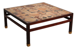 Tue Poulsen Square Tile Top Coffee Table of Wengé by Erik Wørts Denmark 1960s