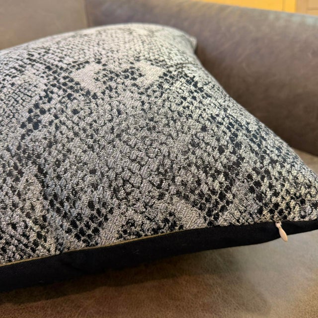 Textile Dark Snakeskin Woven Cushion Cover For Sale - Image 7 of 12