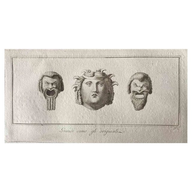Various Old Masters, Human Heads from Ancient Rome, Original Etching, 1750s For Sale