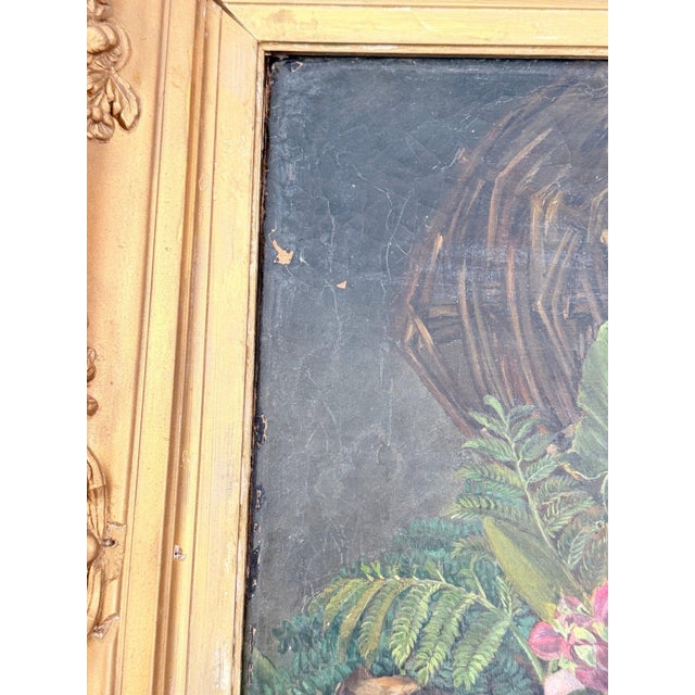Antique 19th Century British School Oil on Canvas Floral Still Life Painting For Sale - Image 16 of 17