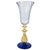 Mid-Century Modern Vintage Murano Venetian Glass Chalice Aventurine Gold Stem Cobalt Blue Goblet For Sale - Image 3 of 5