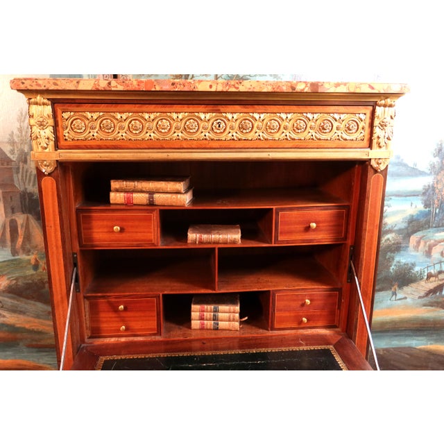 Brown Louis XVI Secretary with Musical Attributes For Sale - Image 8 of 14