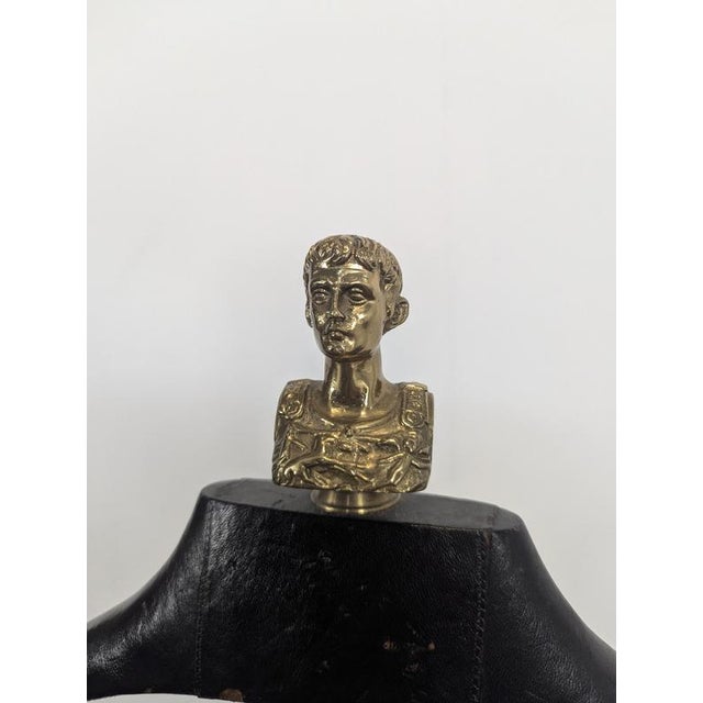 Neoclassical Valet Stand in Leather-Covered Brass For Sale - Image 3 of 6