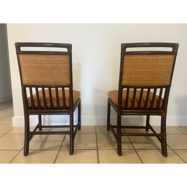 1960s McGuire Glass-Top Dining Table and Chairs – 7 Pieces For Sale - Image 17 of 17