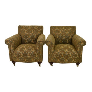 Century Furniture Custom Made Laguna Club Rolled Armchairs - a Pair For Sale