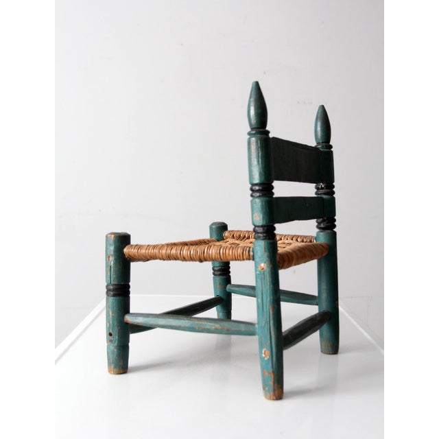 Vintage Mexican Folk Art Child's Chair For Sale - Image 4 of 10
