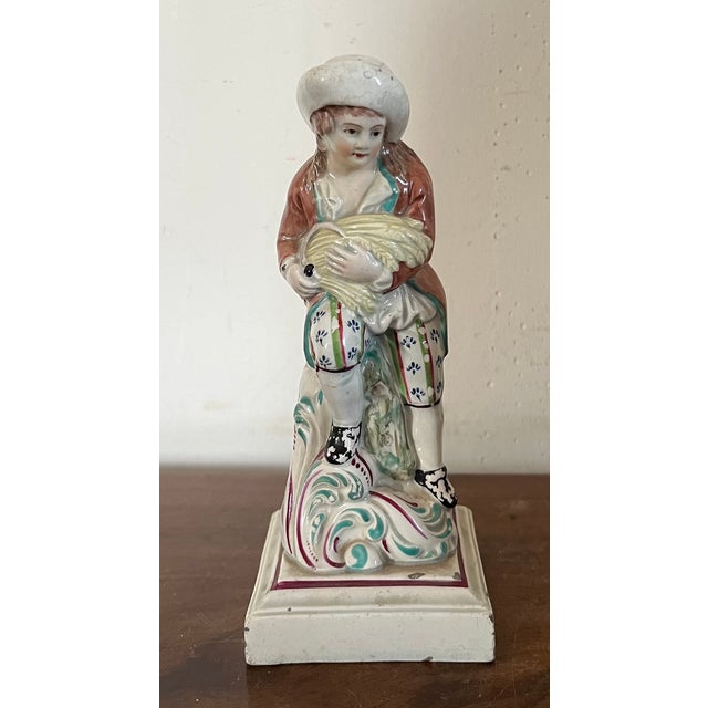 Ceramic Antique 18th Century James Neale & Co. Staffordshire Pearlware Four Season Figures of Spring, Summer, Autumn & Winter Circa 1780 - a Set of 4 For Sale - Image 7 of 12