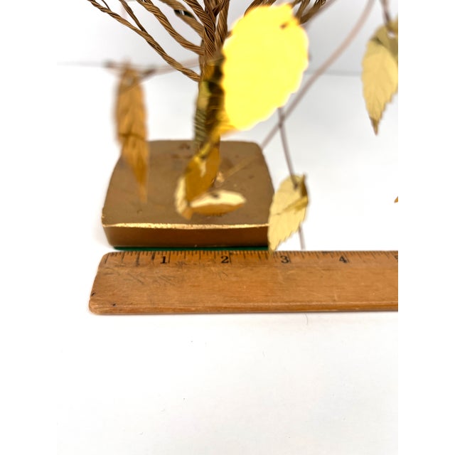 Gold 1970s Vintage Mid-Century Modern Tree Gold Metal Tree Sculpture For Sale - Image 8 of 8