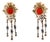 Mid 20th Century Pair of Victorian Coral Rose 14k Gold Dangle Screw Back Dangle Earrings For Sale
