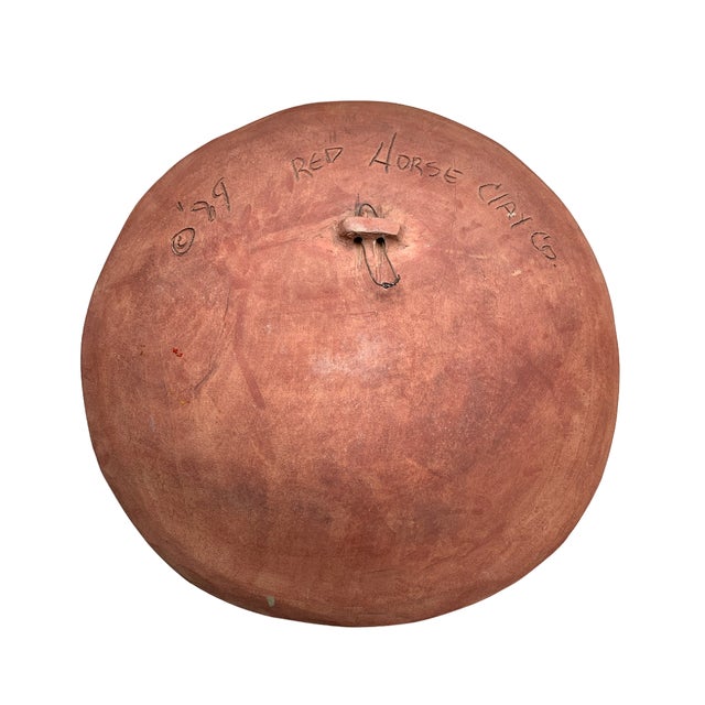 Rustic Hand-Painted Southwestern Ceramic Bowl by Red Clay Horse Co., 1989 For Sale - Image 3 of 4