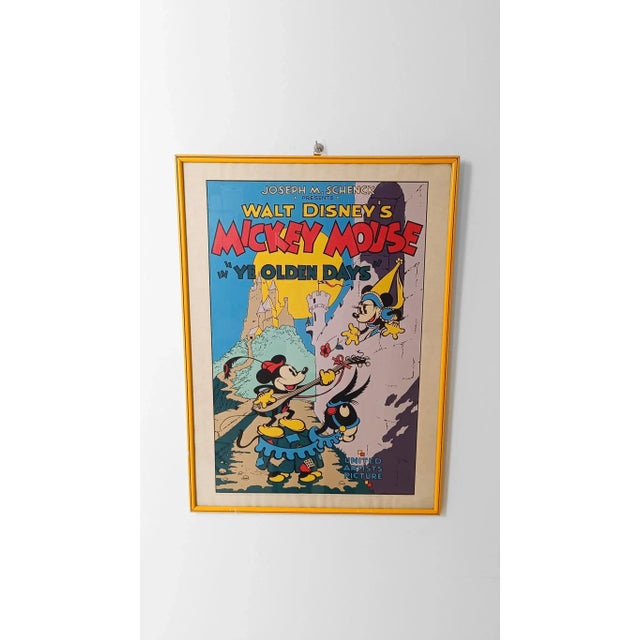 Yellow Walt Disneys Mickey Mouse Serigraph, 1970s For Sale - Image 8 of 13