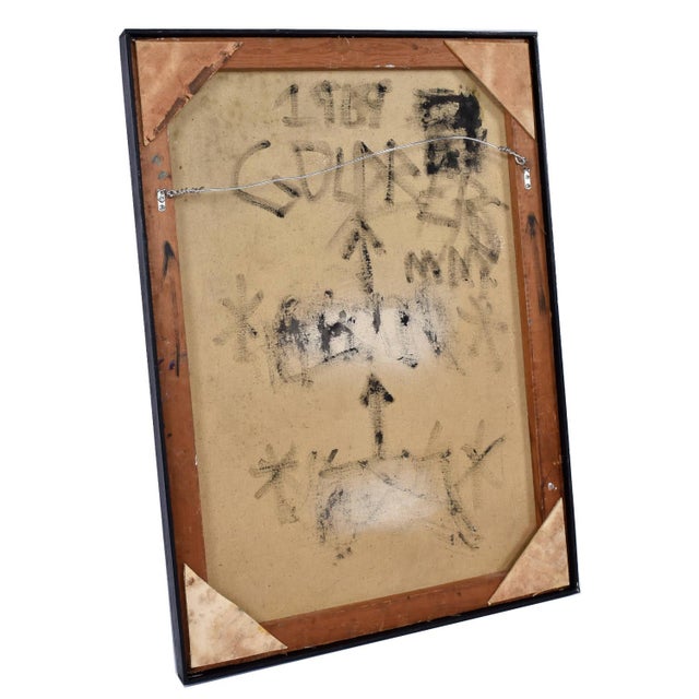 Abstract Goldberg 1960s New York School Purple and Silver Vertical Abstract Expressionist Painting For Sale - Image 3 of 8