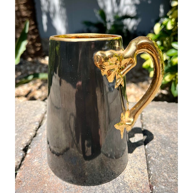 Early 20th Century Antique Jaeger & Co (Bavaria) Porcelain Dragon Handle Mug For Sale - Image 5 of 12