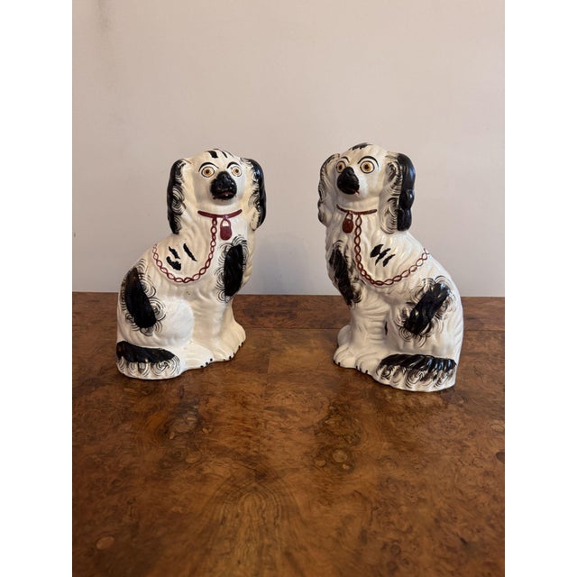 Antique Victorian Staffordshire Dogs, 1880, Set of 2 For Sale - Image 3 of 7