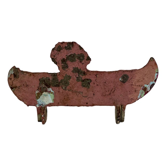 Vintage William F. Mangels Co. Coney Island Cast Iron Indian in Canoe Shooting Target, Carnival Fairground For Sale