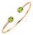 Peridot Cuff Silver Bracelet - August Birthstone Jewelry - Dainty Stackable Gemstone Open Bangle Bracelet For Sale
