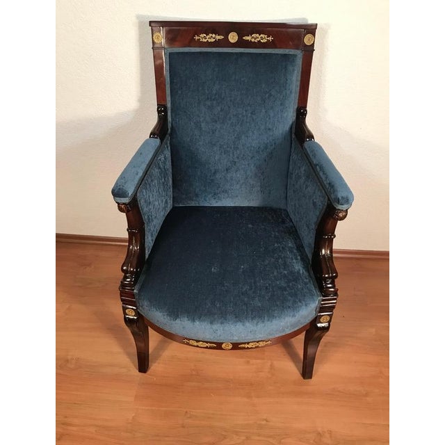 Antique Empire Mahogany Bergère, France, 1800s For Sale - Image 6 of 8