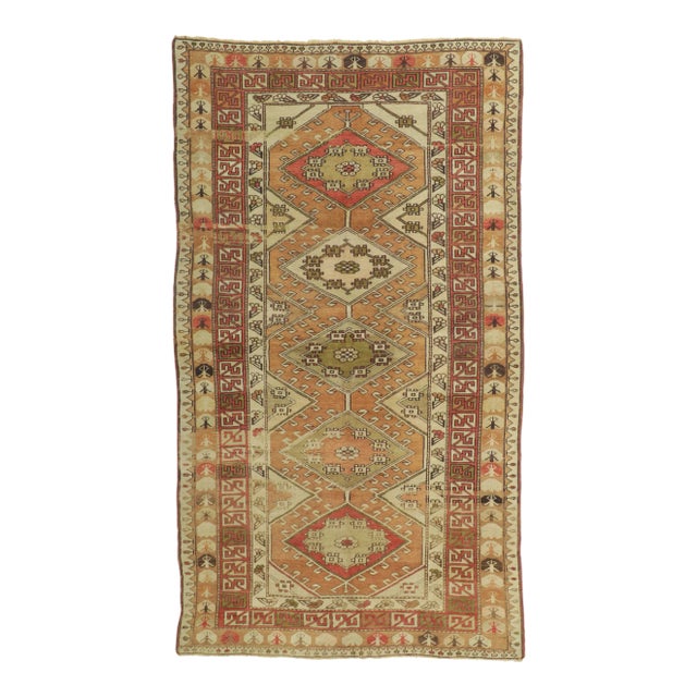 Vintage Turkish Oushak Rug - 04'04 X 07'07 For Sale