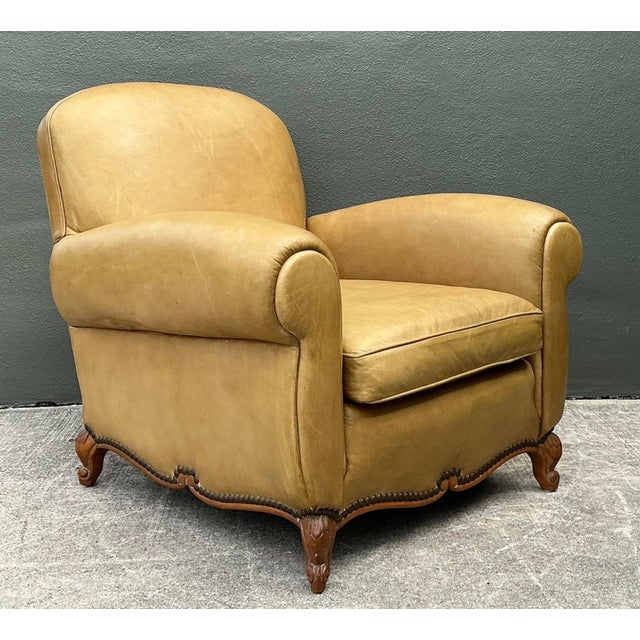 Vintage Ralph Lauren Deco Leather Club Chair For Sale - Image 9 of 12