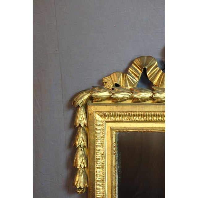 Large Louis XVI Mirror in Gilded Wood For Sale - Image 11 of 12