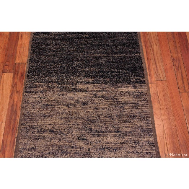 Contemporary Nazmiyal Collection Modern Neutral Abstract Abrash Runner Rug For Sale - Image 3 of 7