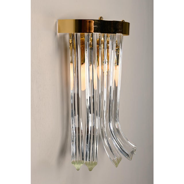 Wall Lamp in Brass and Crystal Glass by Novaresi, Italy, 1970s For Sale - Image 9 of 11