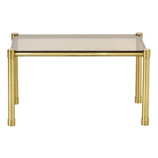 Tubular Brass and Smoked Glass Coffee Table, 1960s For Sale
