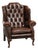 Chesterfield Wing Chair in Cowhide Leather For Sale