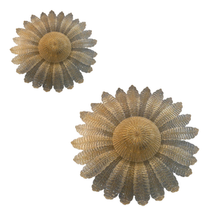 Venetian Sunflower Murano Glass Flush Mounts by Simoeng, Set of 2