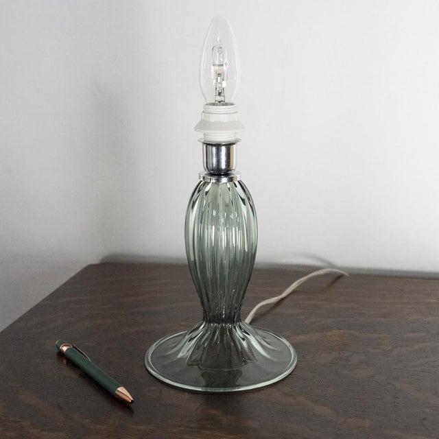 Murano Glass Table Lamp in Green Color, Italy, 1980s, Set of 2 For Sale - Image 11 of 14