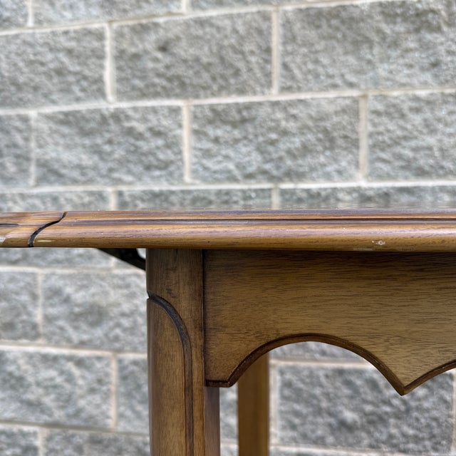 Vintage French Louis Xv Blond Walnut 2 Drawer Drop Leaf Rolling Serving Cart or Bar Cart For Sale - Image 16 of 18