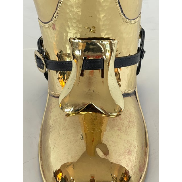 English Brass Boot Umbrella Stand, 1950s For Sale - Image 9 of 17