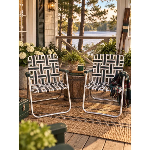 Vintage Rio Backyard Collection Aluminum Webbed Patio Chairs, Pair For Sale - Image 14 of 14