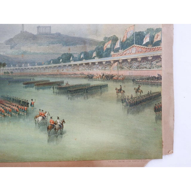 Late 19th Century Antique Volunteer Review Edinburgh Scotland Chromolithograph Print For Sale - Image 5 of 7