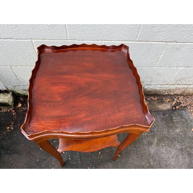 Early 20th Century Edwardian Style Scalloped Top Tray Table. For Sale In Washington DC - Image 6 of 14