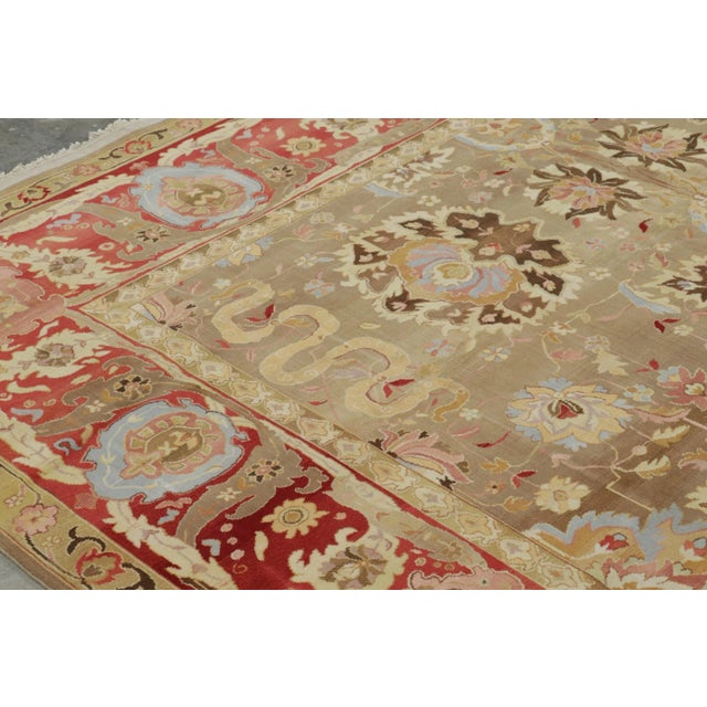 Textile Rug & Kilim’s Persian Tabriz Style Rug in Beige-Brown With Floral Patterns For Sale - Image 7 of 10