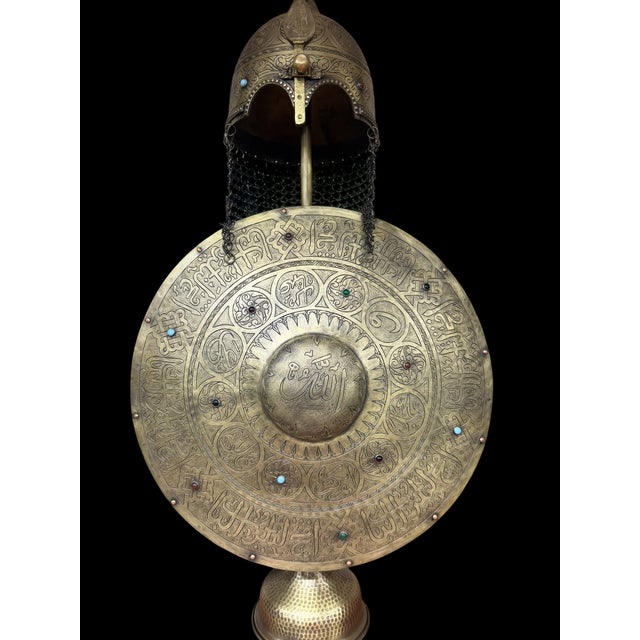 Turkish Brass Calligraphy Helmet Shield Set For Sale - Image 16 of 18