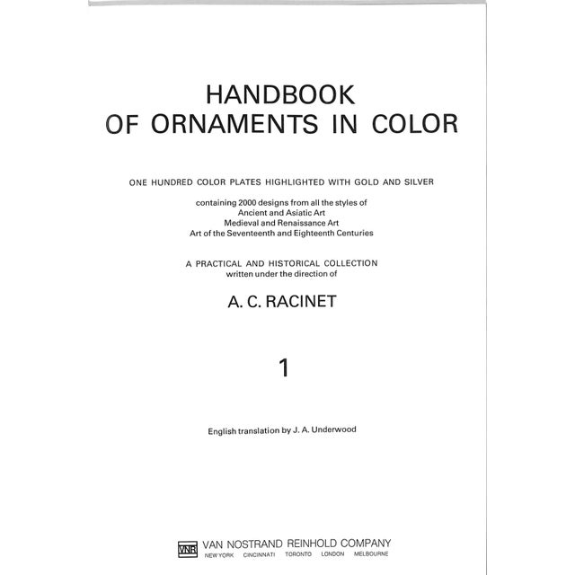 Traditional "Handbook of Ornaments in Color Volumes 1-4" 1978 Racinet, a.c. For Sale - Image 3 of 9