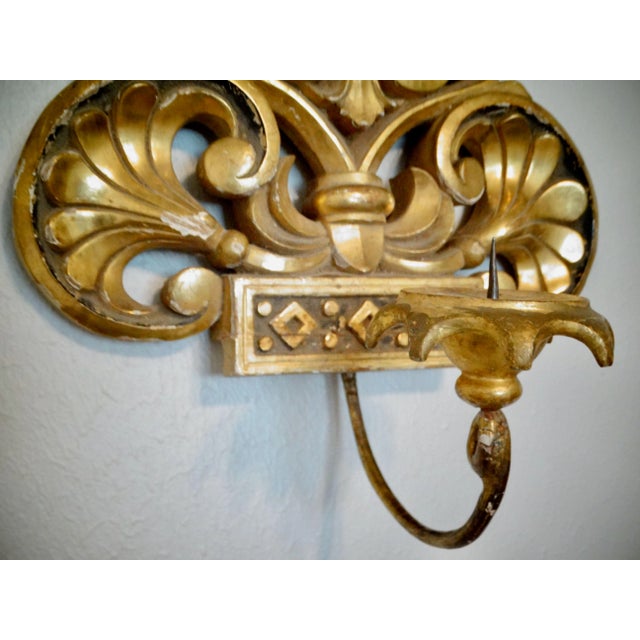 19th-Century Italian Gilt Candle Sconces, a Pair For Sale - Image 11 of 12