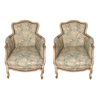 Pair of French Louis XV Bergères For Sale