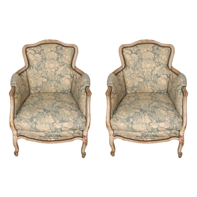 Pair of French Louis XV Bergères For Sale