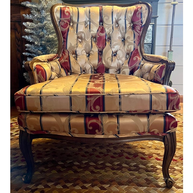 Early 20th Century Queen Anne Style Wing Chair For Sale In Cleveland - Image 6 of 6
