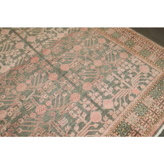 Turkish Vintage East Turkestan Gray Salmon Pomegranate Rug - 6'6" x 12'9" For Sale - Image 3 of 8
