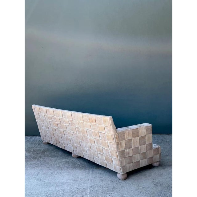 Donghia Vintage Rattan Woven Sofa After John Hutton for Donghia For Sale - Image 4 of 12