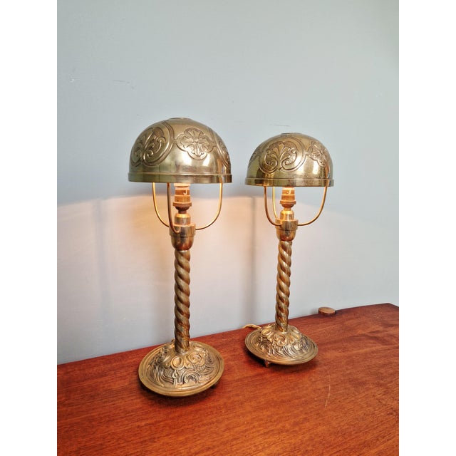 Bronze and Brass Table Lamps, 1890s, Set of 2 For Sale - Image 4 of 17