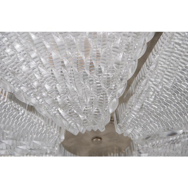 Large Art Deco Metal and Glass Flush Mount, Germany, 1940s For Sale - Image 10 of 13