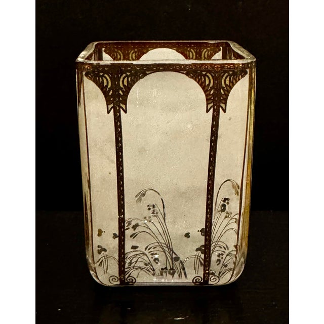 Alphonse Mucha Goebel Artis Orbis Glass Tea Light Candle Jar Featuring the "Summer 1900" by the Renowned Art Nouveau Artist Alphonse Mucha. For Sale - Image 4 of 5