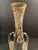 Transparent An Antique Decorative Glass Vase With Gold Accents & Scroll Motifs For Sale - Image 8 of 9